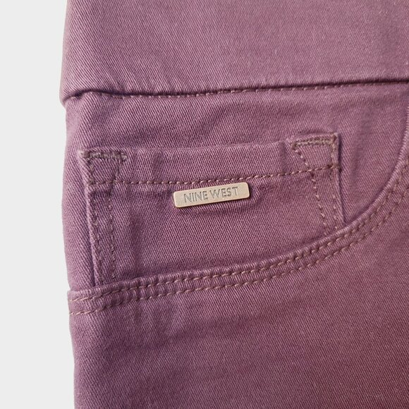 Nine West Womens Heidi Pull-On Straight Jeans Burgundy Size 14 NWOT - Picture 6 of 9